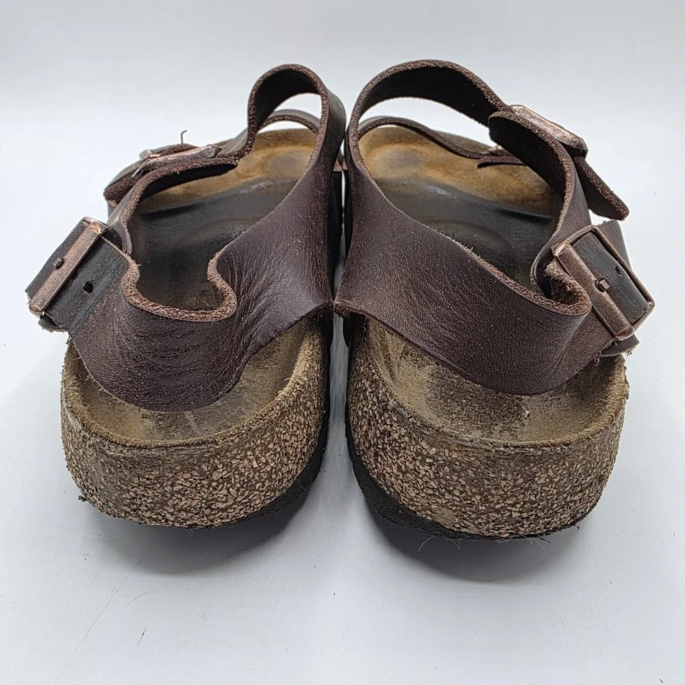 Birkenstock Milano Sandals SZ 43 Mens US 10-10.5 Habana Brown Oiled Leather